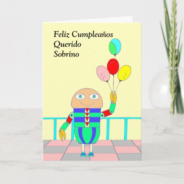 Feliz Cumpleaños Querido Sobrino Card (Front)