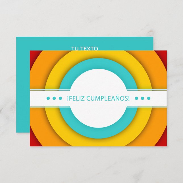 feliz cumpleanos retro invitation (Front/Back)