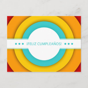 feliz cumpleanos retro postcard