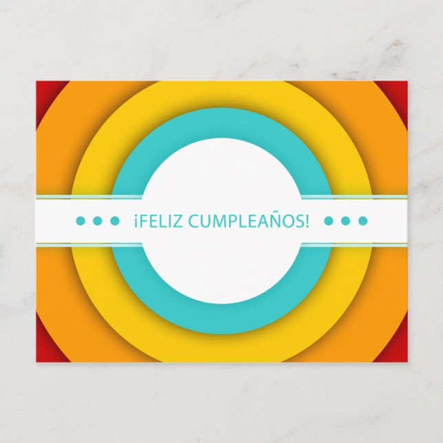 feliz cumpleanos retro postcard (Front)