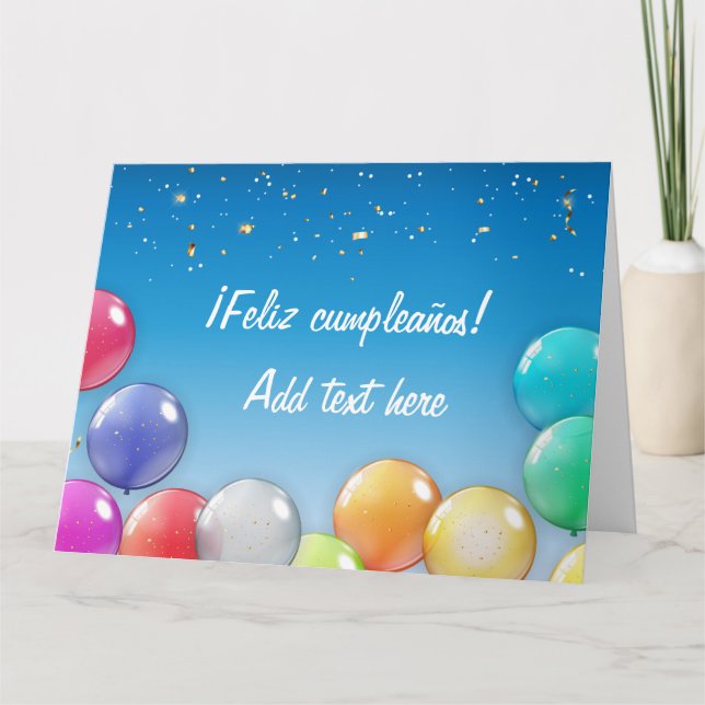 ¡Feliz cumpleaños! Spanish Birthday Card (Front)