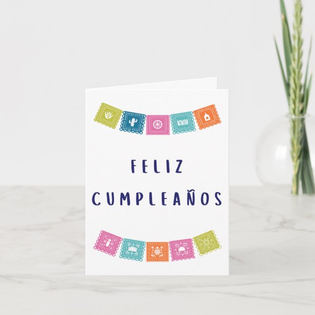 Feliz cumpleaños Spanish birthday Card (Front)
