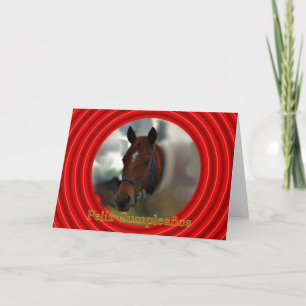 Feliz Cumpleaños Spanish Birthday with horse Card