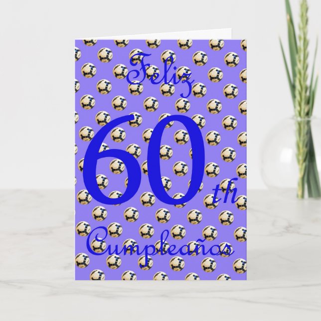 Feliz Cumpleaños Spanish Birthday with soccer ball Card (Front)