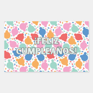 Feliz cumpleaños, Spanish happy birthday  Rectangular Sticker