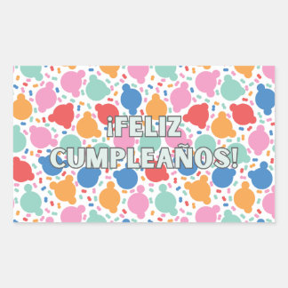 Feliz cumpleaños, Spanish happy birthday  Rectangular Sticker