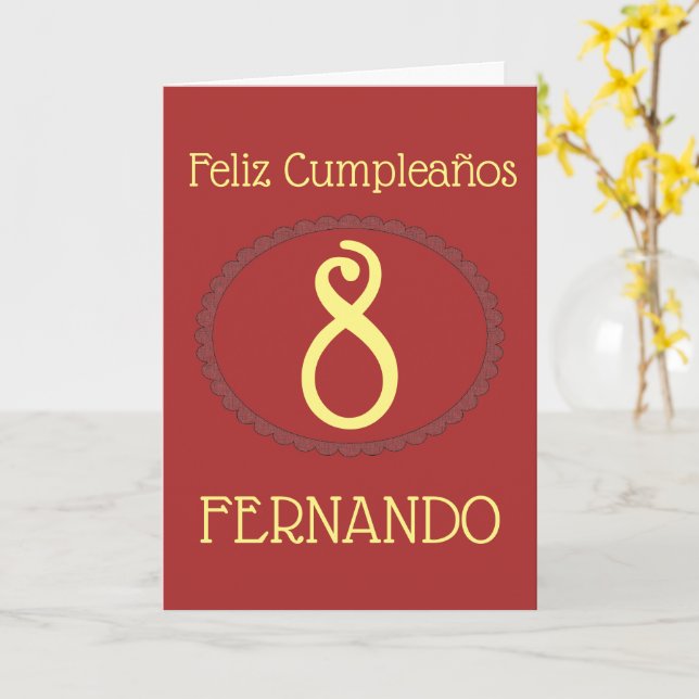 Feliz Cumpleaños Spanish Personalised Birthday Card (Yellow Flower)