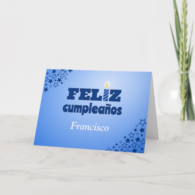 Feliz cumpleaños spanish personalised birthday card (Front)