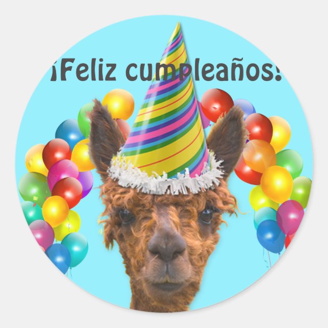 Feliz Cumpleanos Sticker (Front)