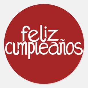 Feliz Cumpleaños white Sticker