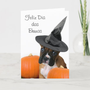 Feliz Dia das Bruxas Halloween boxer card
