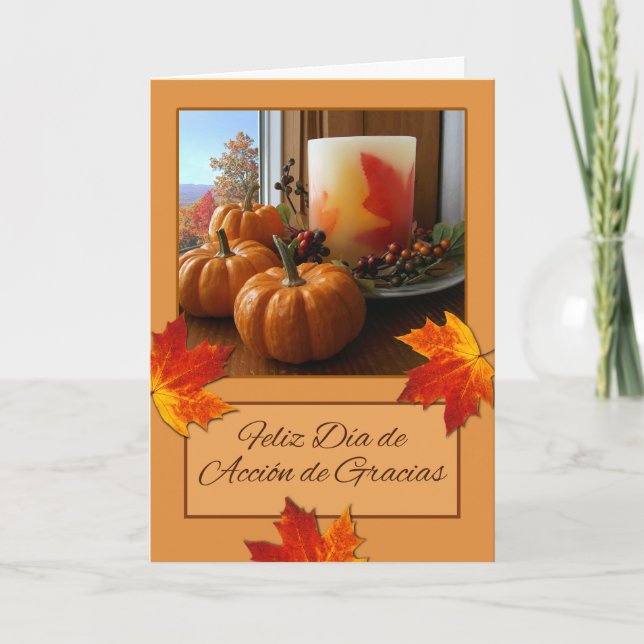 Feliz Dia de Accion de Gracias Thanksgiving  Card (Front)
