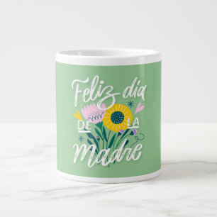 Feliz Día de la Madre A Floral Celebration of Love Large Coffee Mug
