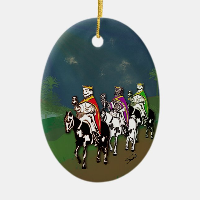 ¡Feliz Día de Reyes! Ceramic Tree Decoration (Front)