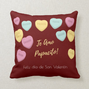 Felíz día de San Valentín Red Te Amo Papacito Cushion