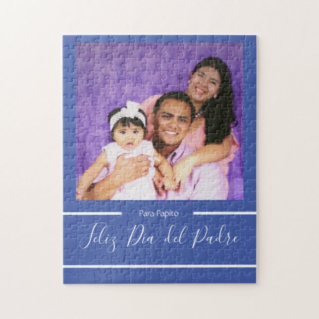 Feliz Día del Padre Blue Fathers day Spanish Jigsaw Puzzle (Vertical)