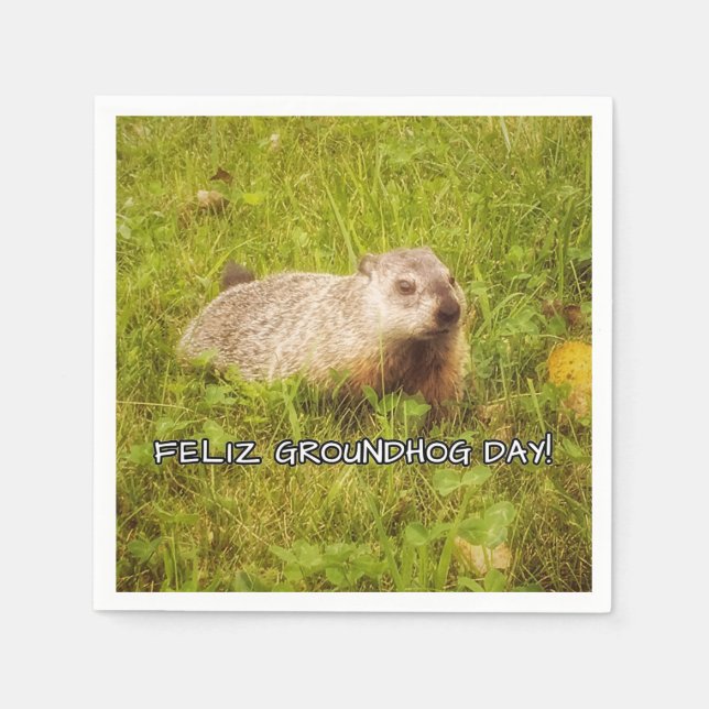 Feliz Groundhog Day! napkins (Front)