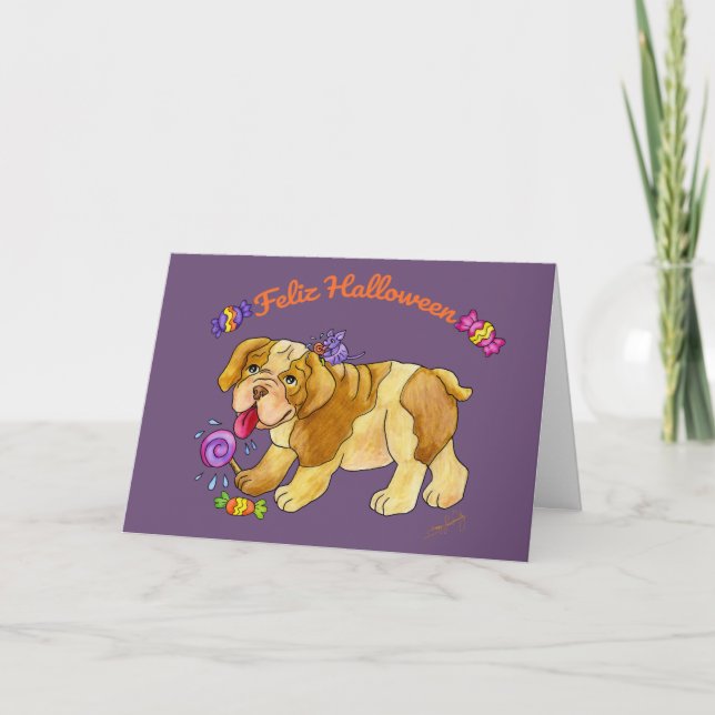 Feliz Halloween Cachorrito Halloween Card (Front)