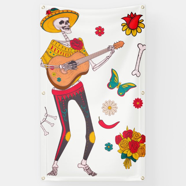 FELIZ MUERTOS BANNER W/ GROMMETS (Vertical)