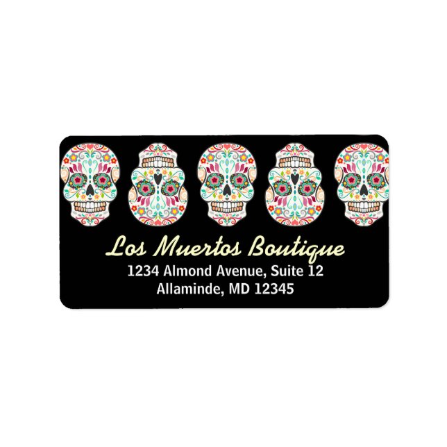 Feliz Muertos - Custom Sugar Skull Address Labels (Front)