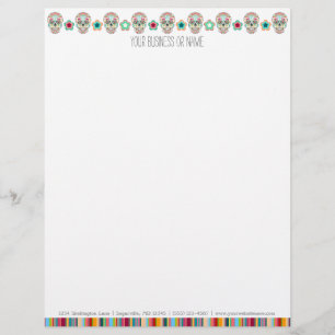 Feliz Muertos - Custom Sugar Skulls Letterhead