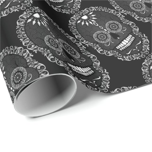 Feliz Muertos - Happy Sugar Skulls Wrapping Paper (Roll Corner)