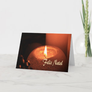 Feliz Natal  Burning candles christmas Holiday Card