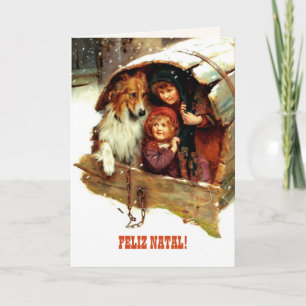 Feliz Natal. Christmas Card in Portuguese