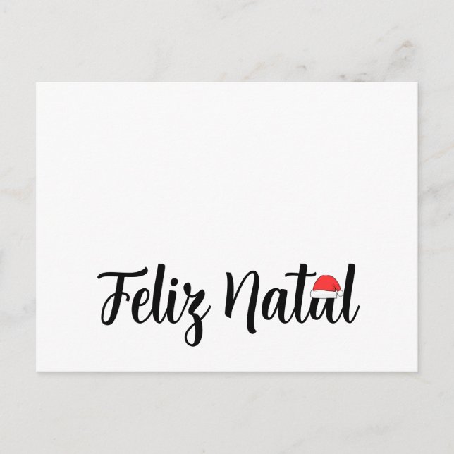 Feliz Natal com a touca do Papai Noel Holiday Postcard (Front)