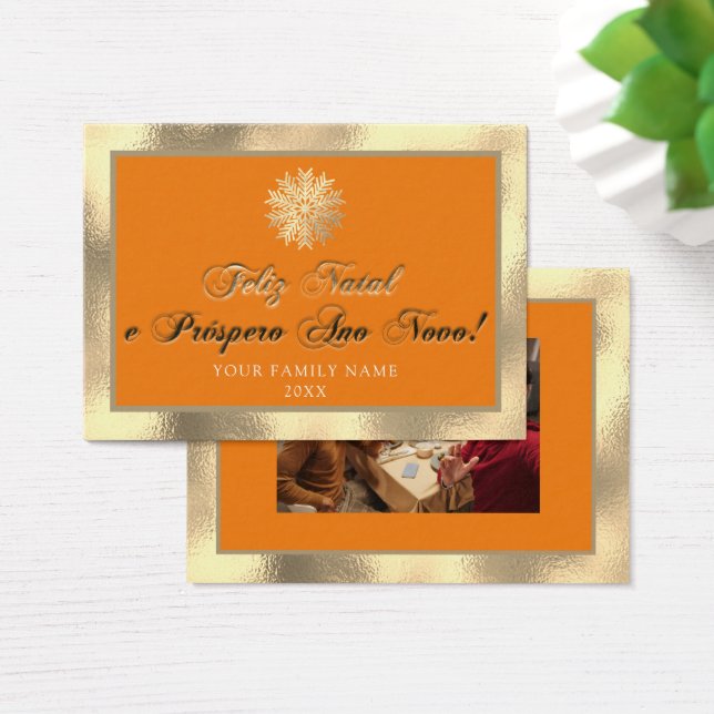 Feliz Natal Próspero Anno Nuovo Photo Gold Coral (Desk)