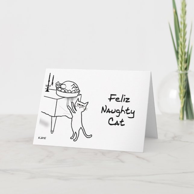 Feliz Naughty Cat - Funny Cat Christmas Holiday (Front)