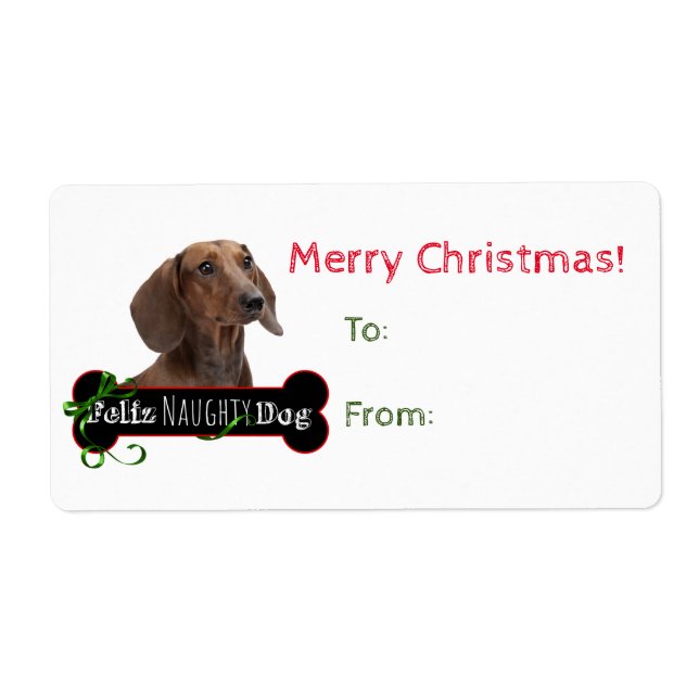 Feliz Naughty Dachshund Gift Stickers (Front)