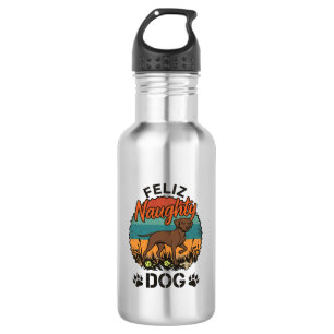 Feliz Naughty Dog Brown Retro Sun Paw Prints 532 Ml Water Bottle