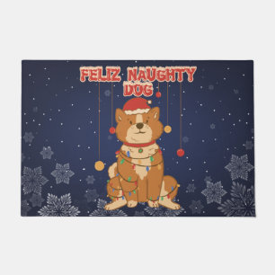 Feliz Naughty Dog - Christmas Holidays Design Doormat