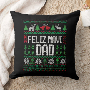 Feliz Navi Dad Funny Ugly Sweater Christmas Cushion