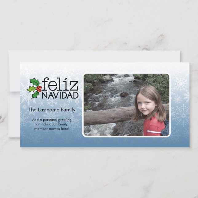 Feliz Navidad - 1 photo Holiday Card (Front)
