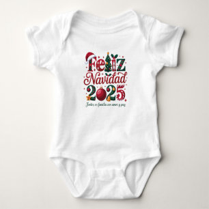 Feliz Navidad 2025 Family Christmas Spanish Baby Bodysuit