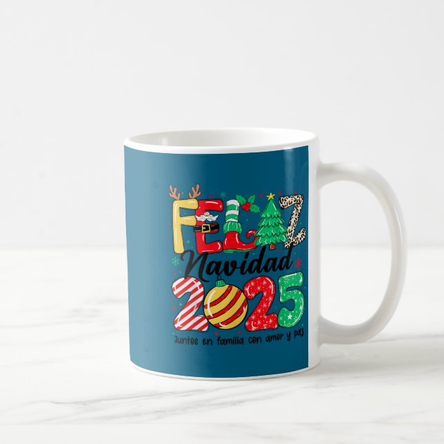 Feliz Navidad 2025 Spanish Christmas Mexican Famil Coffee Mug (Right)