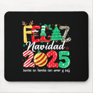 Feliz Navidad 2025 Spanish Christmas Mexican Famil Mouse Mat