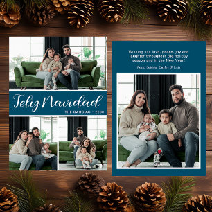 Feliz Navidad 4 Photo Flat Holiday Card
