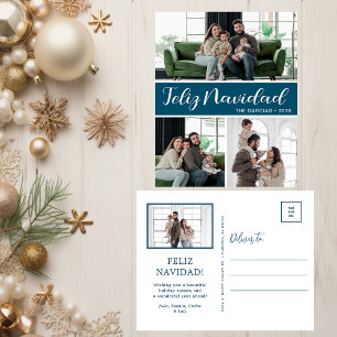 Feliz Navidad 4 Photo Holiday Postcard