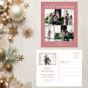 Feliz Navidad 5 Photo Holiday Postcard