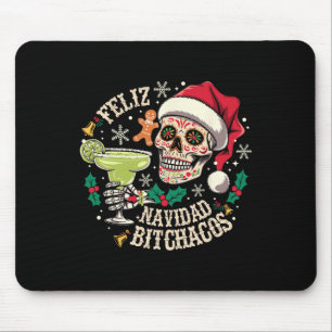 Feliz Navidad Achos Funny Skull Spanish Merry Chri Mouse Mat
