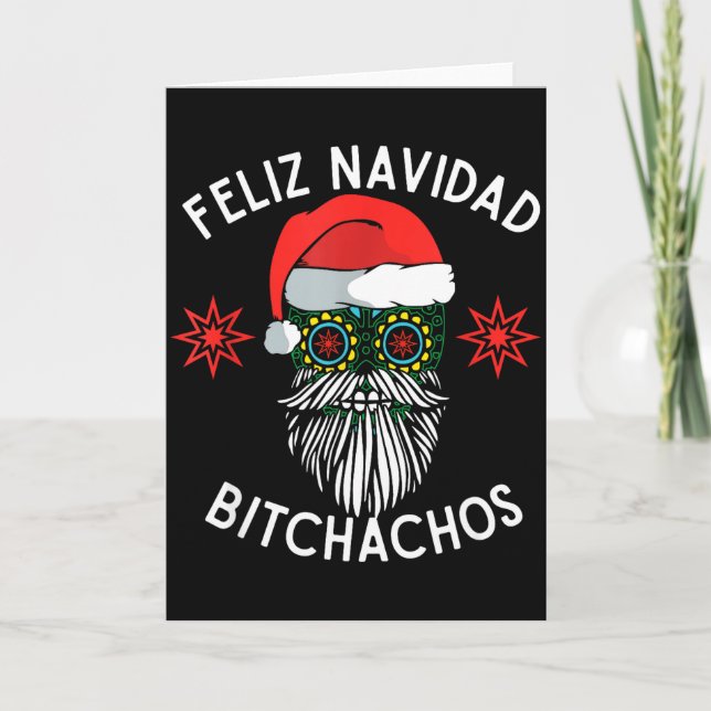 Feliz Navidad Achos Funny Spanish Merry Christmas  Card (Front)