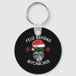 Feliz Navidad Achos Funny Spanish Merry Christmas Key Ring