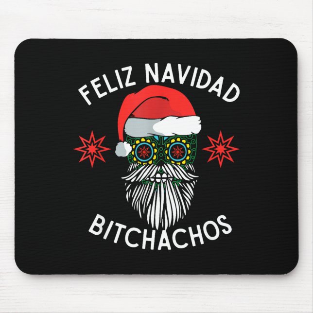Feliz Navidad Achos Funny Spanish Merry Christmas  Mouse Mat (Front)