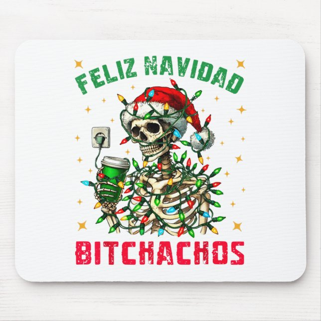 Feliz Navidad Achos Shirt Merry Xmas Christmas Lig Mouse Mat (Front)