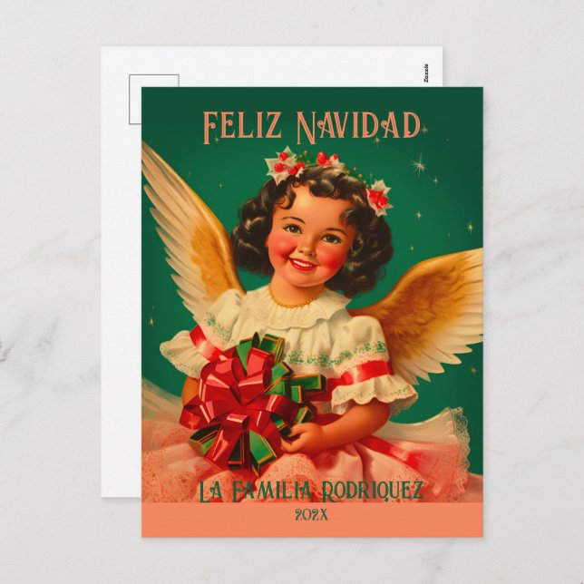 "Feliz Navidad" Angel Christmas Postcard (Front/Back)