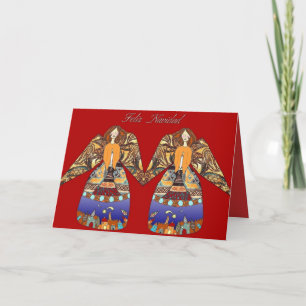 feliz navidad angelos spanish language christmas holiday card