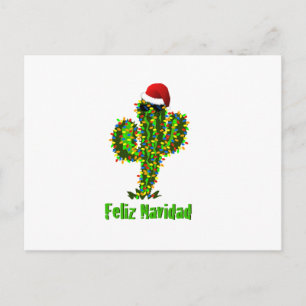 Feliz Navidad - Arizona Christmas Saguaro Lights Holiday Postcard